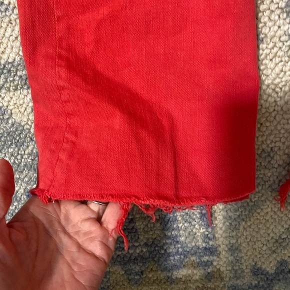 Mother Denim Hustler Ankle Fray jeans, NWT, size 23, red - Picture 7 of 9